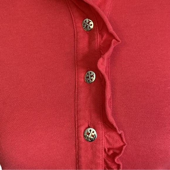 Tory Burch Red Ruffled Polo Size S - Picture 6 of 7